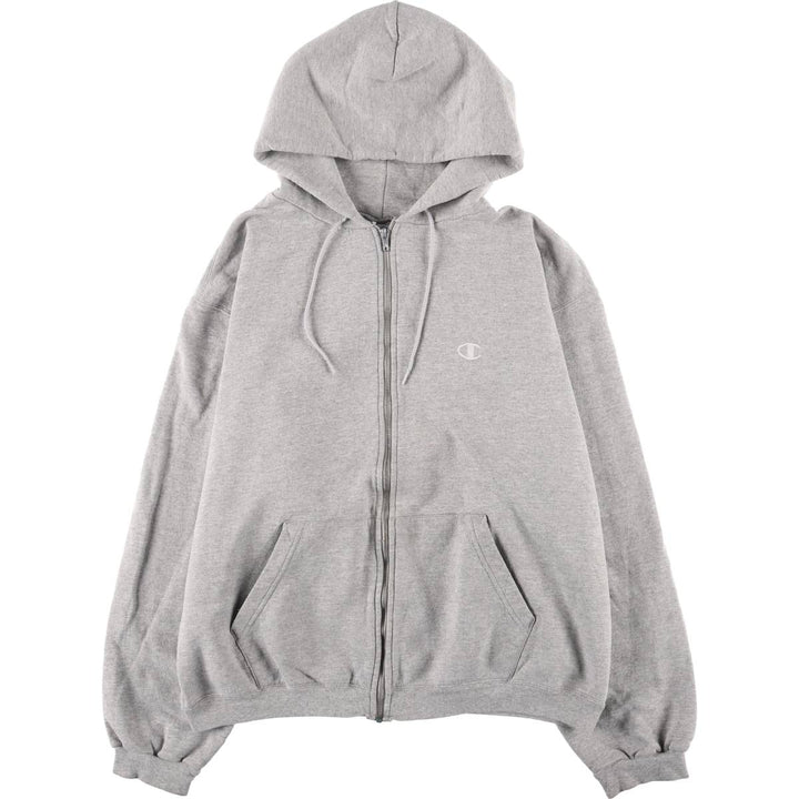 2000'S Champion Sweatshirt Full Zip Hoodie Men's XXL unclear gray type Vintage Second Hand