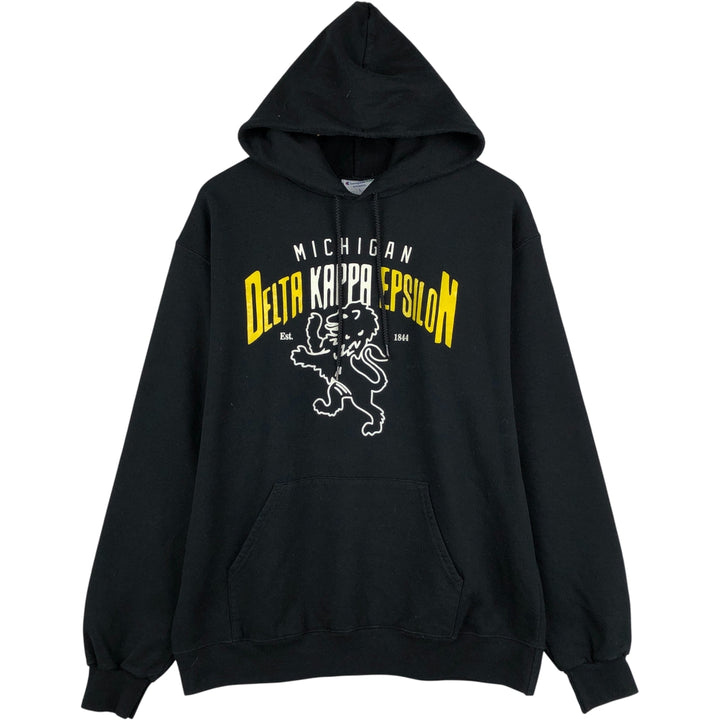 Champion Authentic Sweatshirt Pullover Hoodie, Men's Size L cotton black type Vintage Second Hand