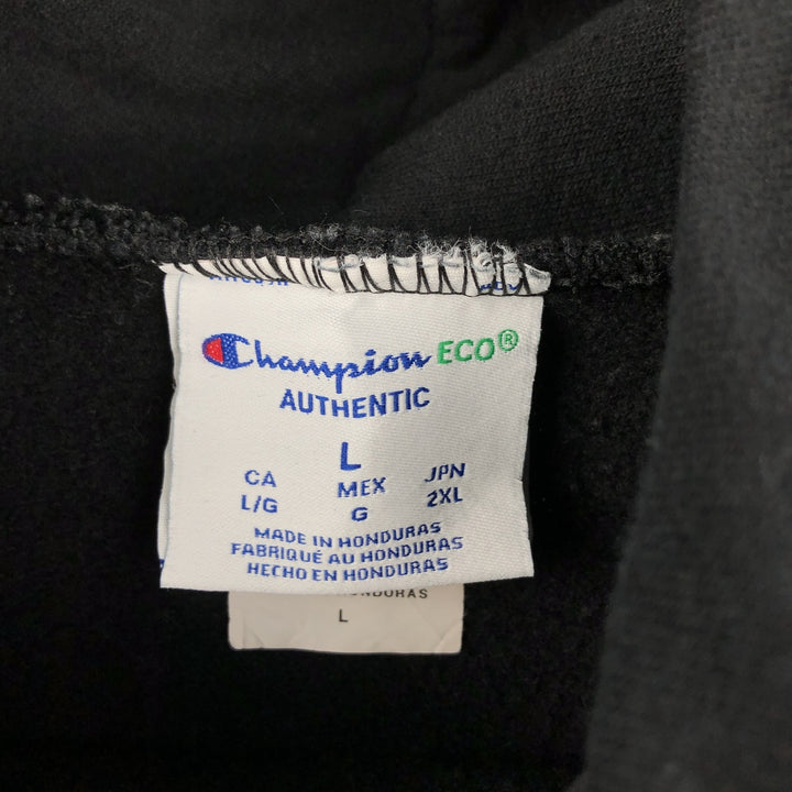 Champion Authentic Sweatshirt Pullover Hoodie, Men's Size L cotton black type Vintage Second Hand