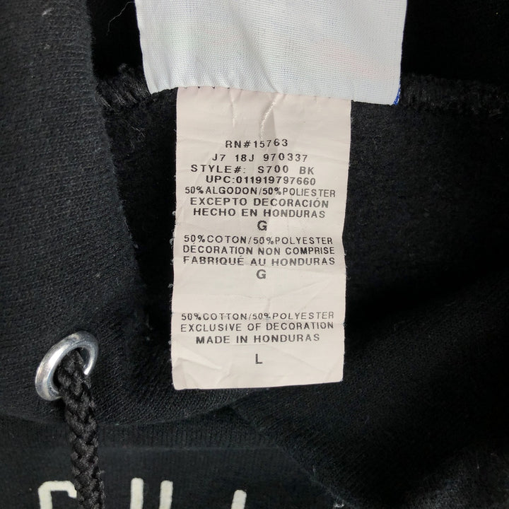 Champion Authentic Sweatshirt Pullover Hoodie, Men's Size L cotton black type Vintage Second Hand