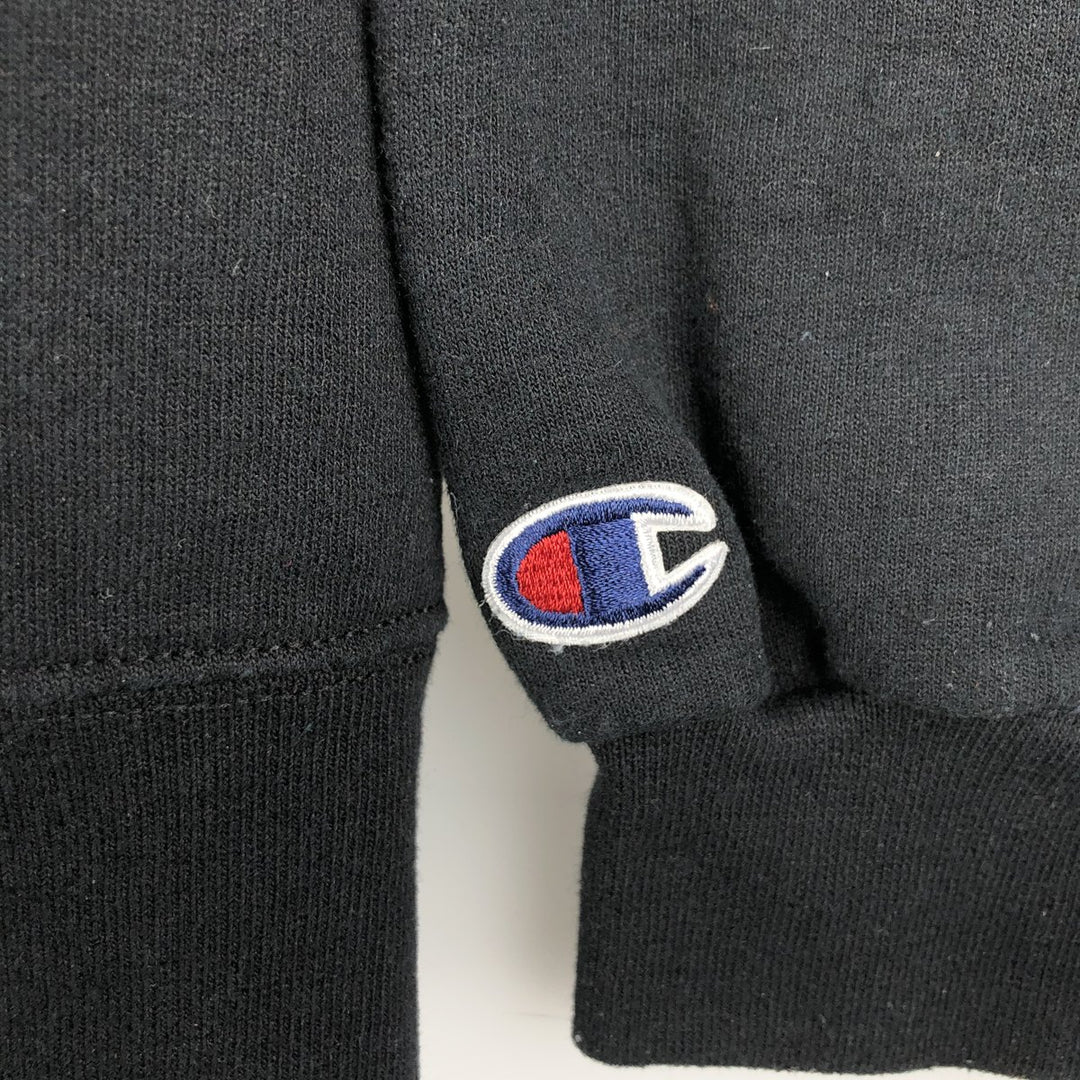 Champion Authentic Sweatshirt Pullover Hoodie, Men's Size L cotton black type Vintage Second Hand