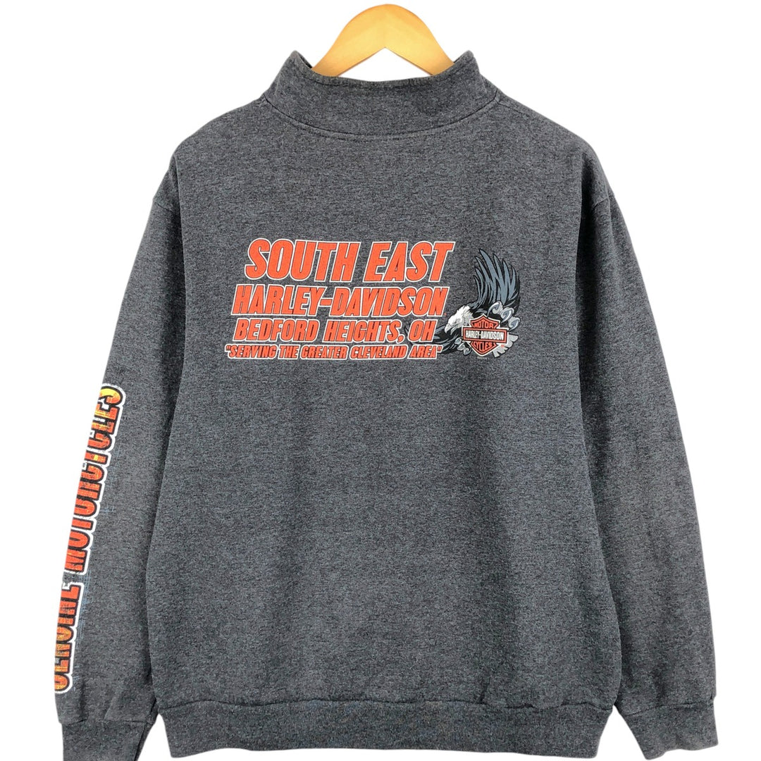 Harley-Davidson Full Zip Sweatshirt, Men's Size L cotton gray type Vintage Second Hand