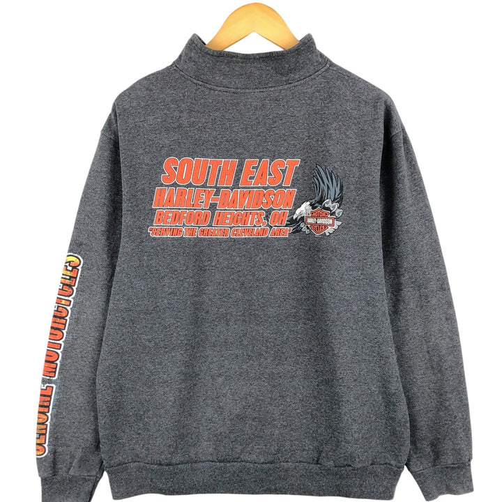 Harley-Davidson Full Zip Sweatshirt, Men's Size L cotton gray type Vintage Second Hand