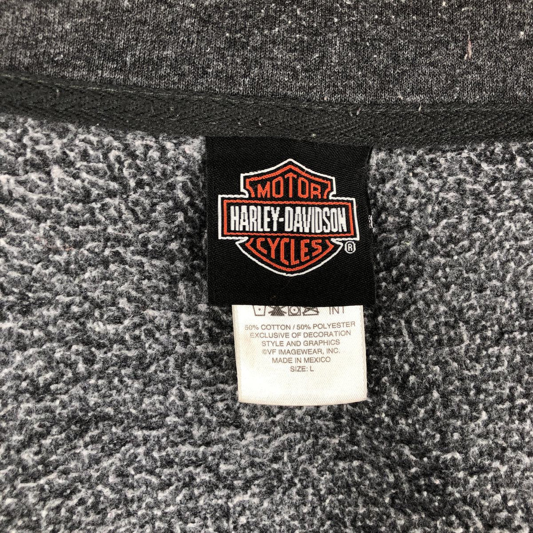Harley-Davidson Full Zip Sweatshirt, Men's Size L cotton gray type Vintage Second Hand