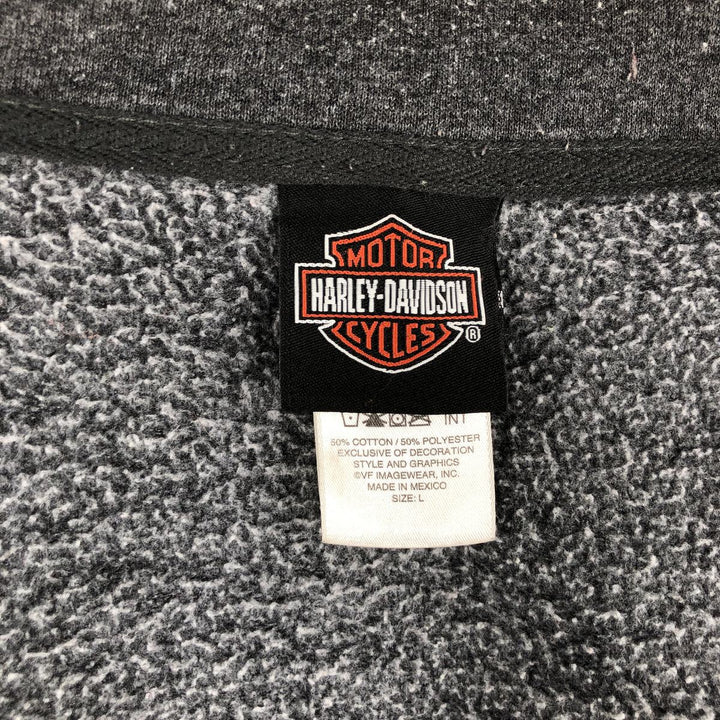 Harley-Davidson Full Zip Sweatshirt, Men's Size L cotton gray type Vintage Second Hand