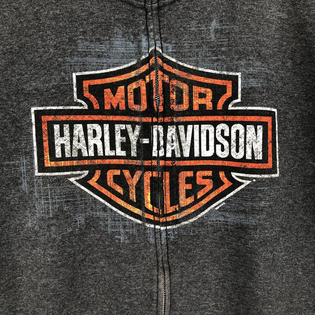 Harley-Davidson Full Zip Sweatshirt, Men's Size L cotton gray type Vintage Second Hand