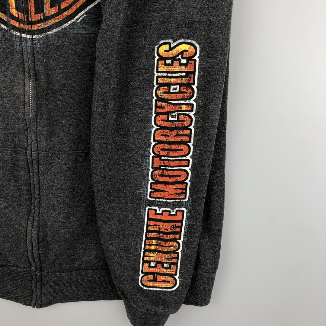 Harley-Davidson Full Zip Sweatshirt, Men's Size L cotton gray type Vintage Second Hand