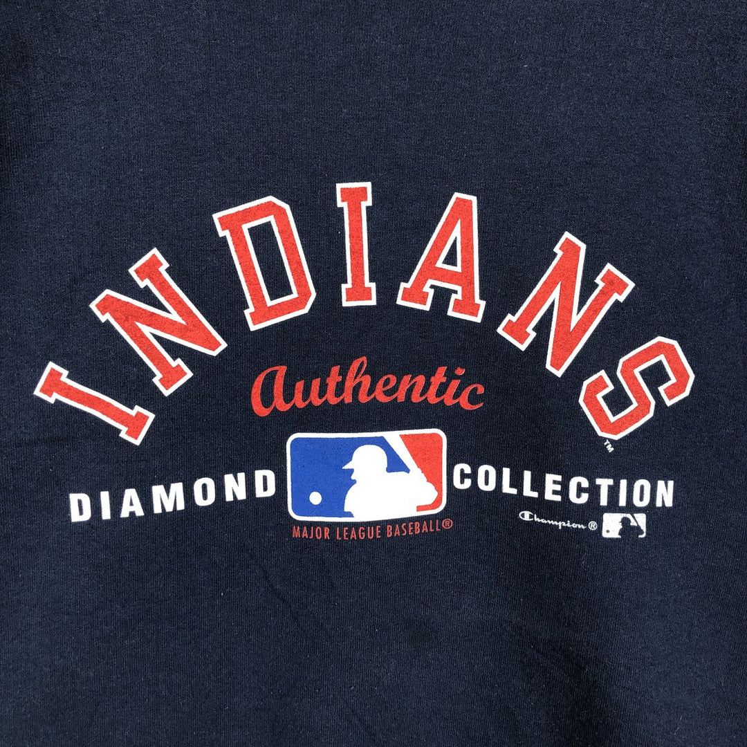 Champion Authentic Athletic Apparel MLB Cleveland Indians Print Sweatshirt cotton navy blue type Vintage Second Hand