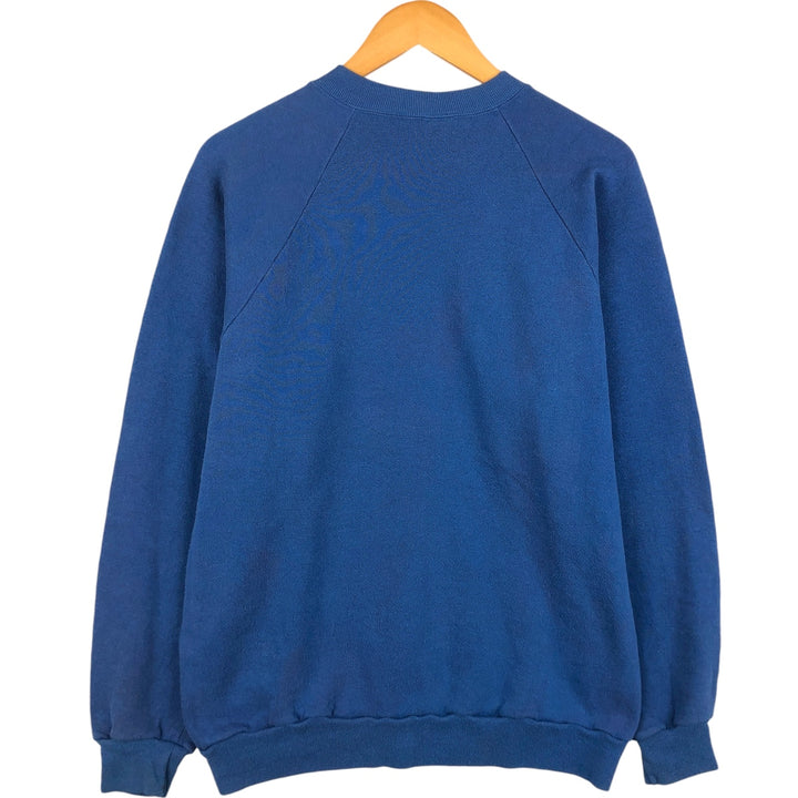 Vintage 80s-90'S Jerzees printed sweatshirt, sweatshirt, made in USA, men's XL size cotton blue type Vintage Second Hand