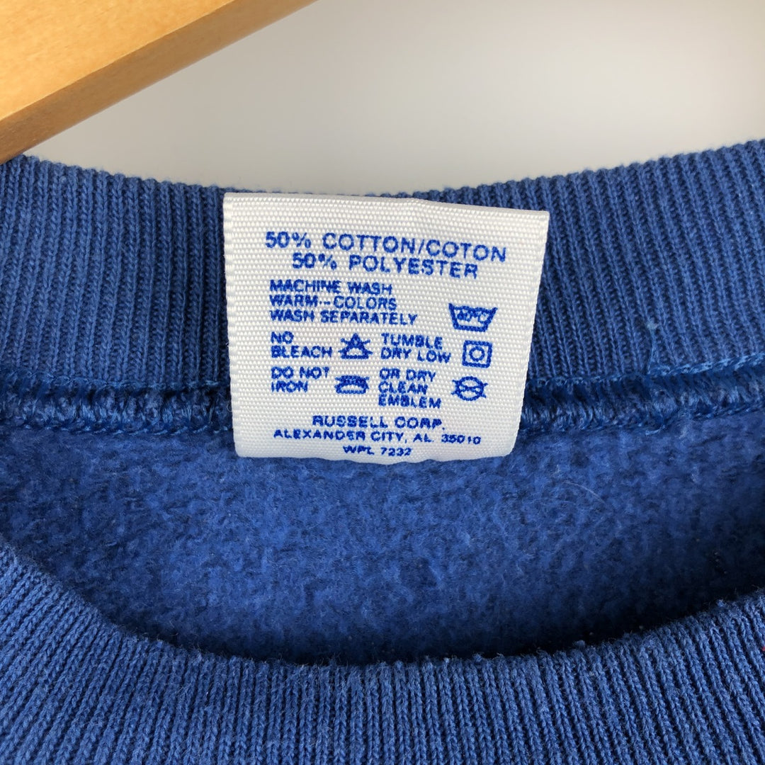 Vintage 80s-90'S Jerzees printed sweatshirt, sweatshirt, made in USA, men's XL size cotton blue type Vintage Second Hand