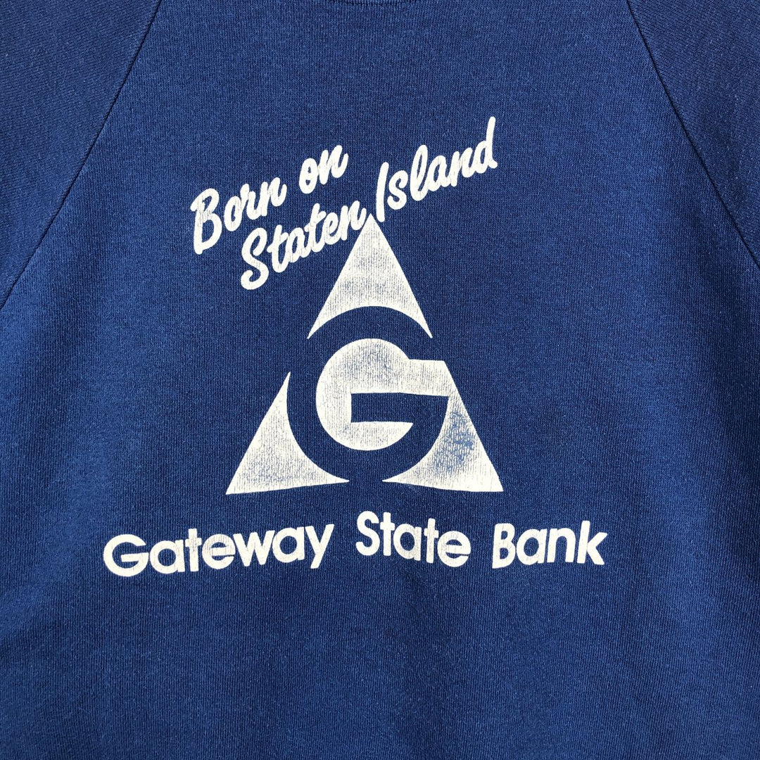 Vintage 80s-90'S Jerzees printed sweatshirt, sweatshirt, made in USA, men's XL size cotton blue type Vintage Second Hand