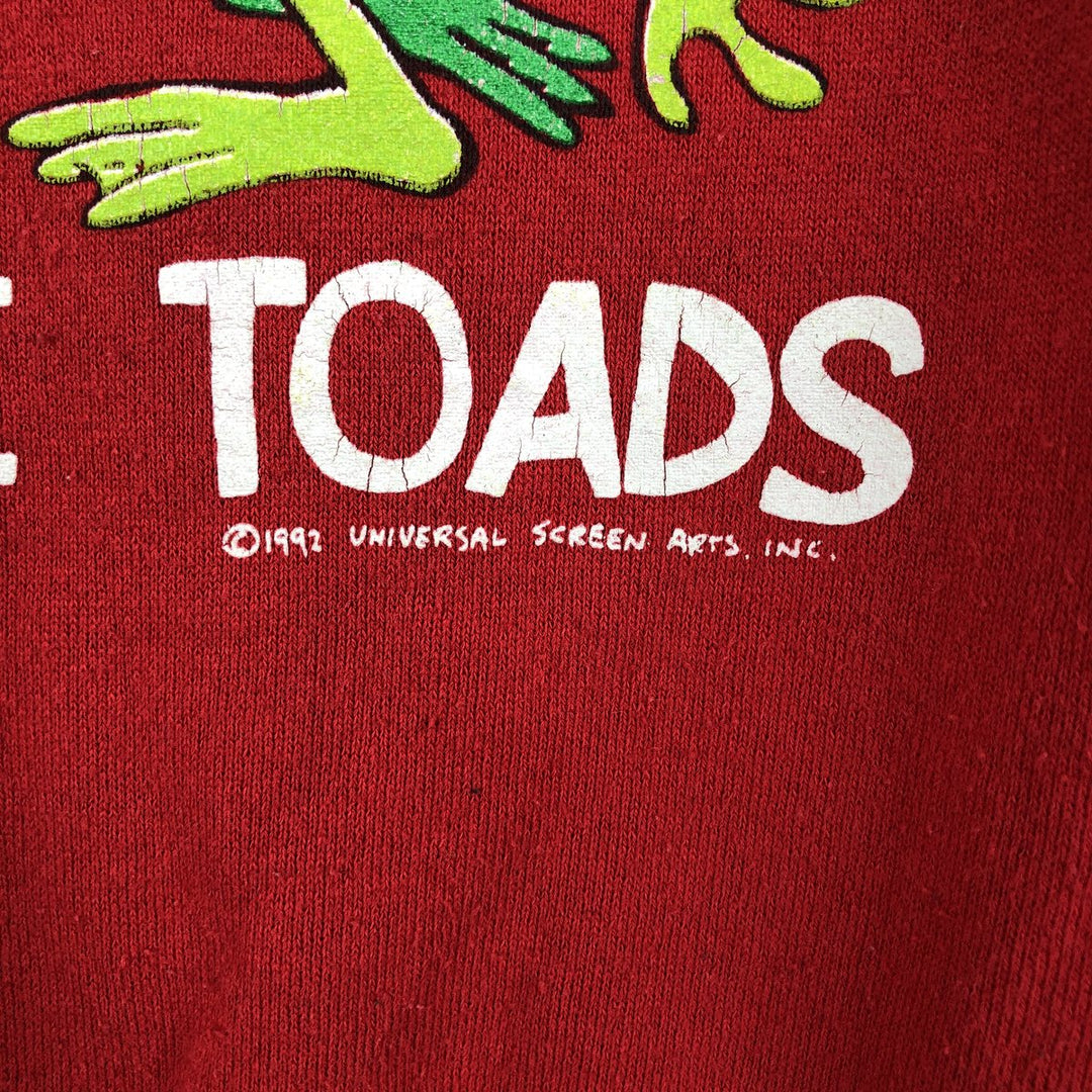 Vintage SANTEE frog pattern print sweatshirt, made in the USA, men's size M. cotton red type Vintage Second Hand