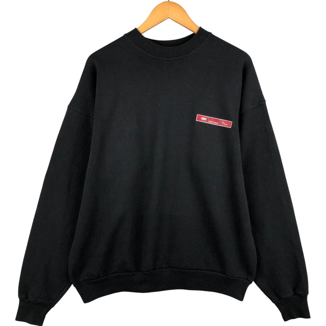 Vintage 90'S Hanes Advertising Sweatshirt, Made in USA, Men's XL cotton Charcoal Vintage Second Hand