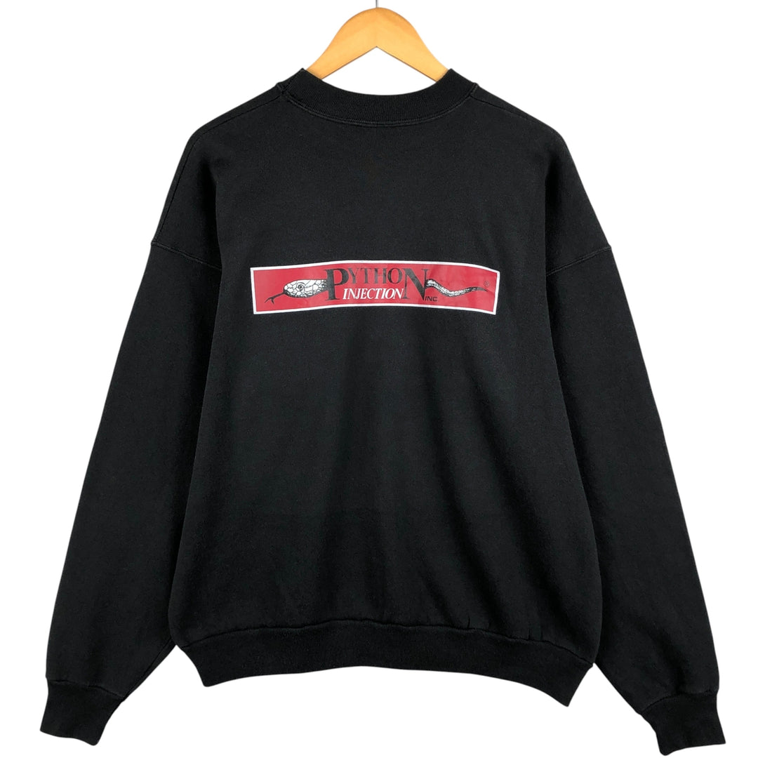 Vintage 90'S Hanes Advertising Sweatshirt, Made in USA, Men's XL cotton Charcoal Vintage Second Hand
