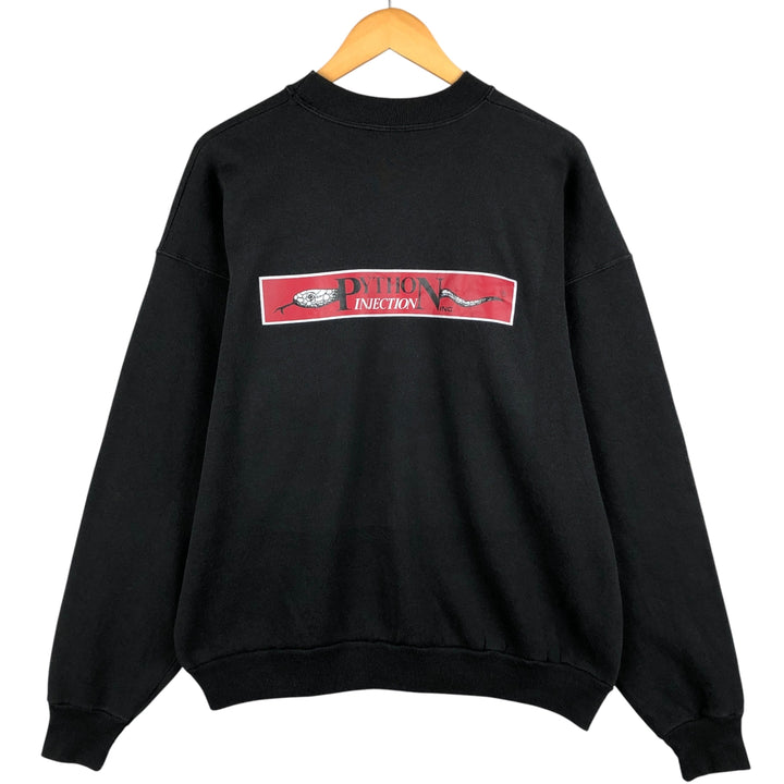 Vintage 90'S Hanes Advertising Sweatshirt, Made in USA, Men's XL cotton Charcoal Vintage Second Hand
