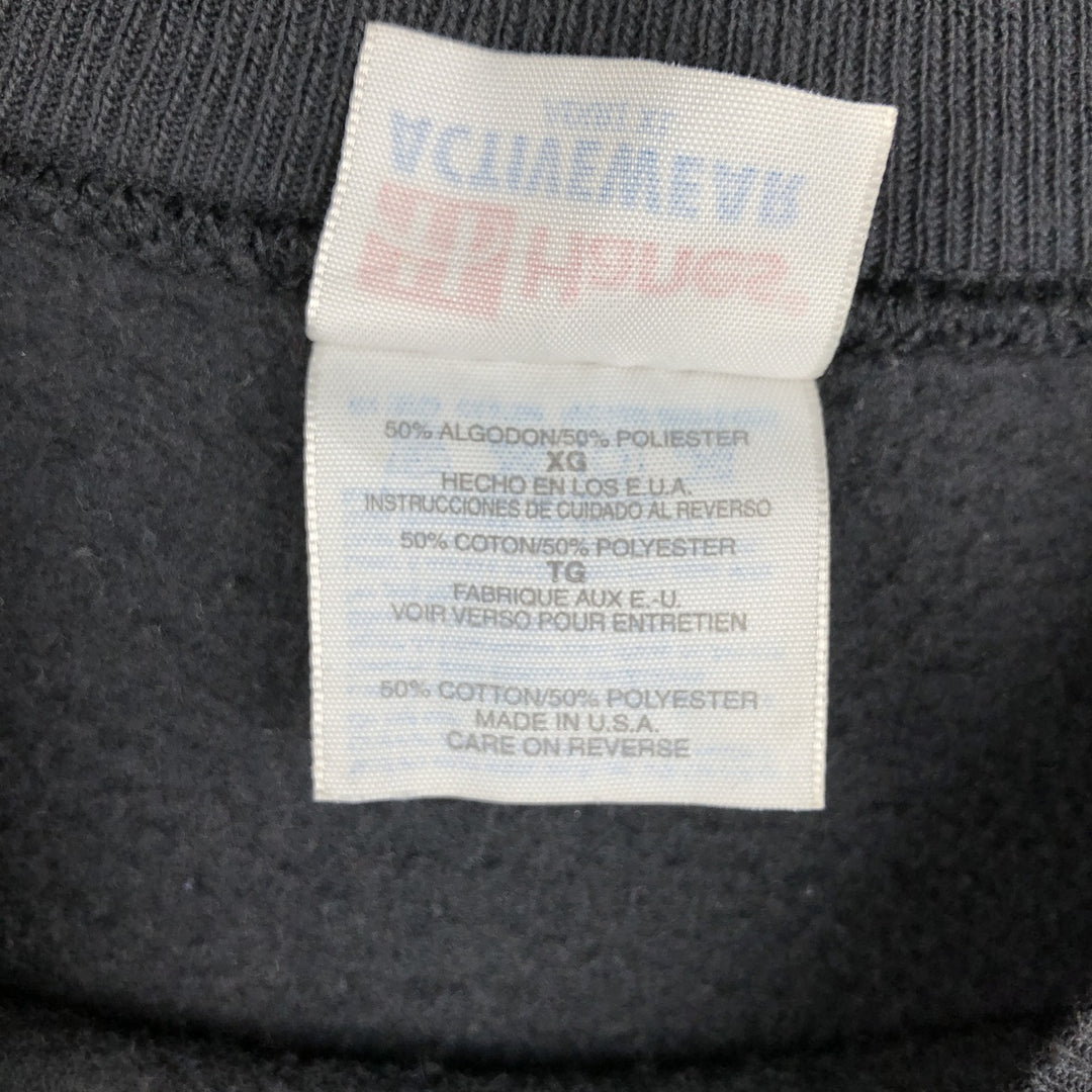 Vintage 90'S Hanes Advertising Sweatshirt, Made in USA, Men's XL cotton Charcoal Vintage Second Hand