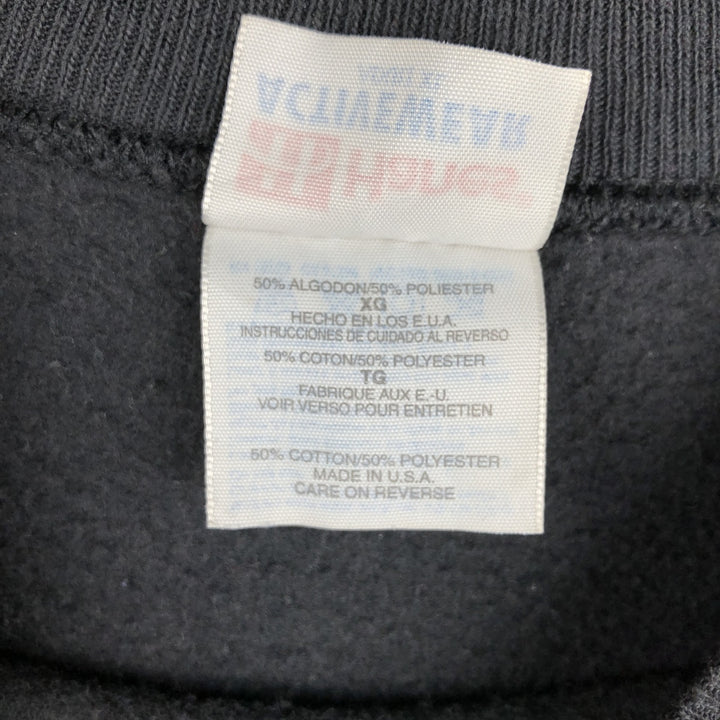 Vintage 90'S Hanes Advertising Sweatshirt, Made in USA, Men's XL cotton Charcoal Vintage Second Hand