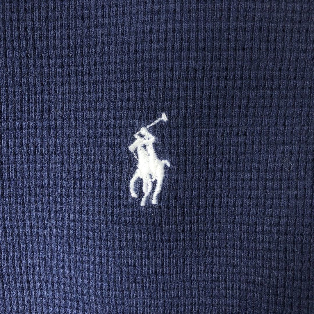 Ralph Lauren POLO RALPH LAUREN SLEEPWEAR Thermal Long T-shirt Waffle Men's XXL cotton navy blue type Vintage Second Hand