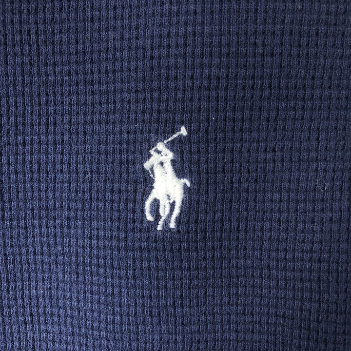 Ralph Lauren POLO RALPH LAUREN SLEEPWEAR Thermal Long T-shirt Waffle Men's XXL cotton navy blue type Vintage Second Hand