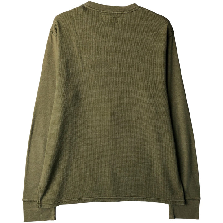 Ralph Lauren POLO RALPH LAUREN Thermal Ron T Waffle Men's L size cotton Khaki type Vintage Second Hand