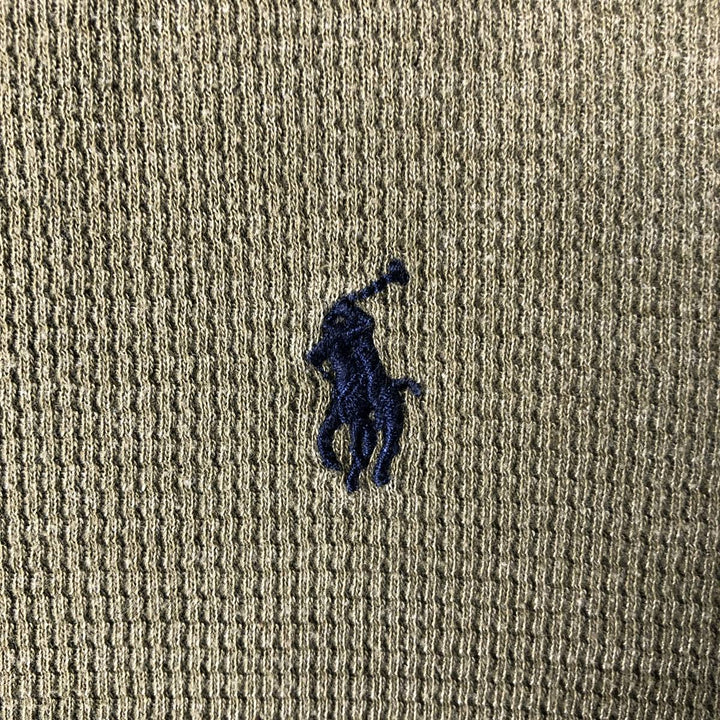 Ralph Lauren POLO RALPH LAUREN Thermal Ron T Waffle Men's L size cotton Khaki type Vintage Second Hand