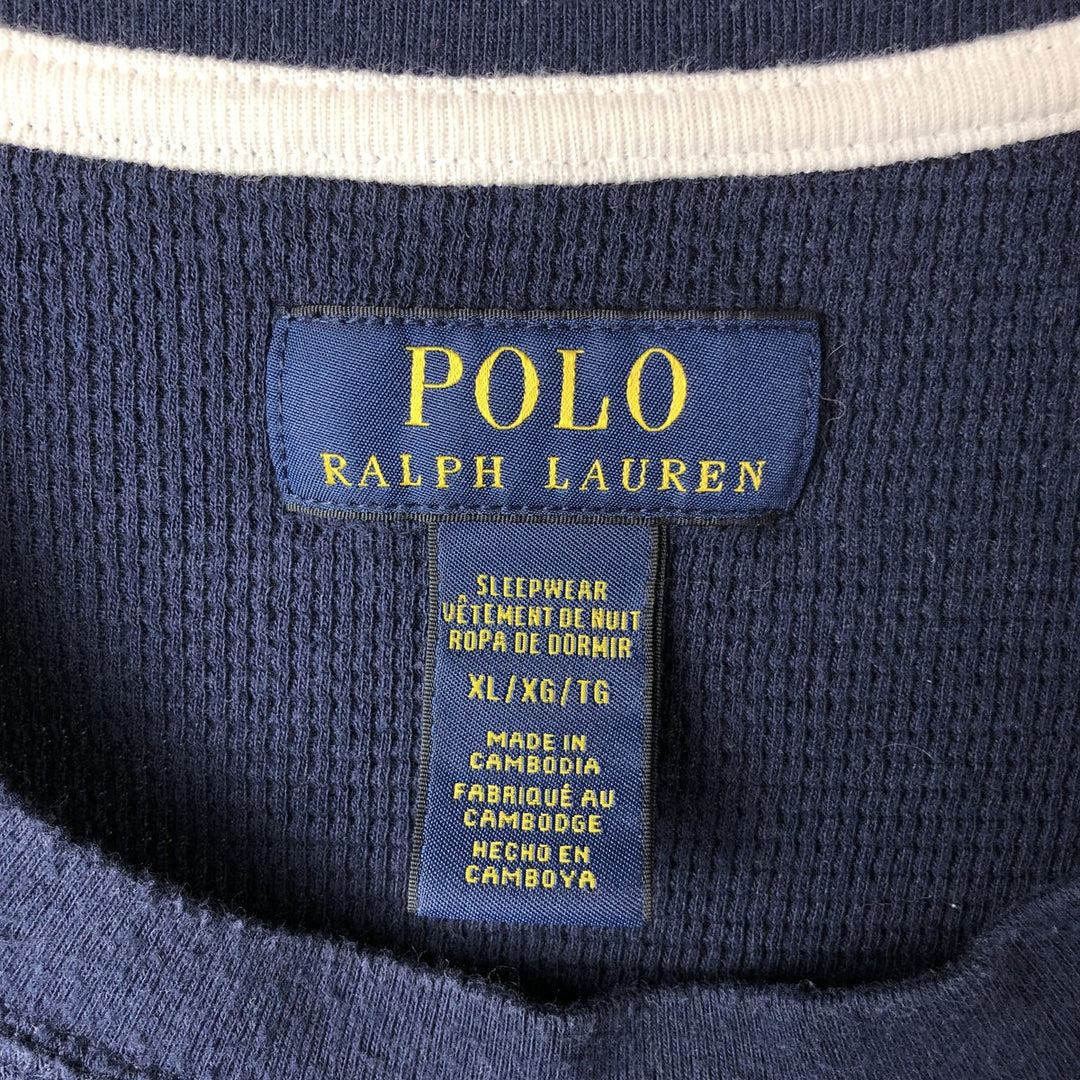 Ralph Lauren POLO RALPH LAUREN SLEEPWEAR Thermal Long T-Shirt, Men's XL cotton navy blue type Vintage Second Hand