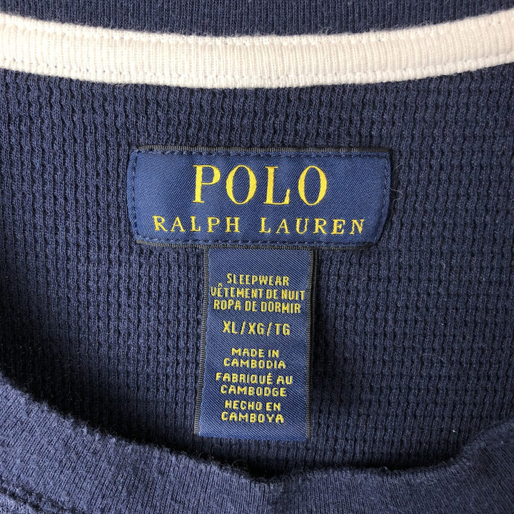 Ralph Lauren POLO RALPH LAUREN SLEEPWEAR Thermal Long T-Shirt, Men's XL cotton navy blue type Vintage Second Hand