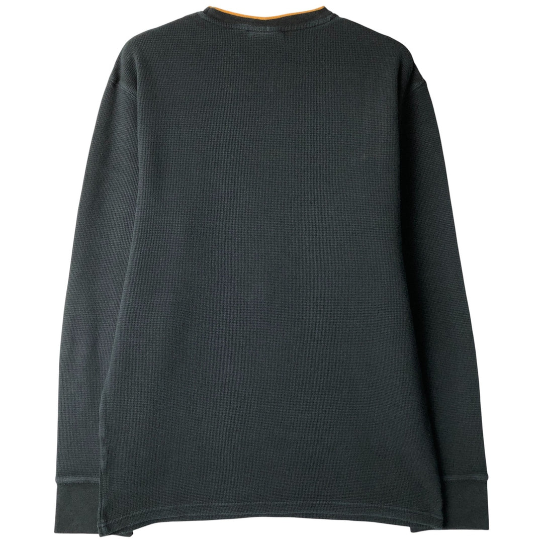 Ralph Lauren POLO RALPH LAUREN SLEEPWEAR Thermal Long T-shirt Waffle Men's L size cotton black type Vintage Second Hand