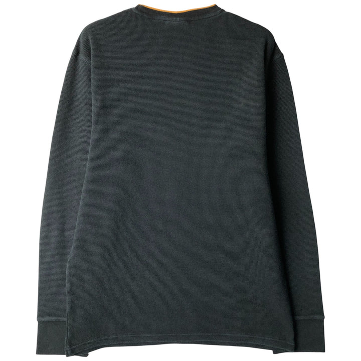 Ralph Lauren POLO RALPH LAUREN SLEEPWEAR Thermal Long T-shirt Waffle Men's L size cotton black type Vintage Second Hand