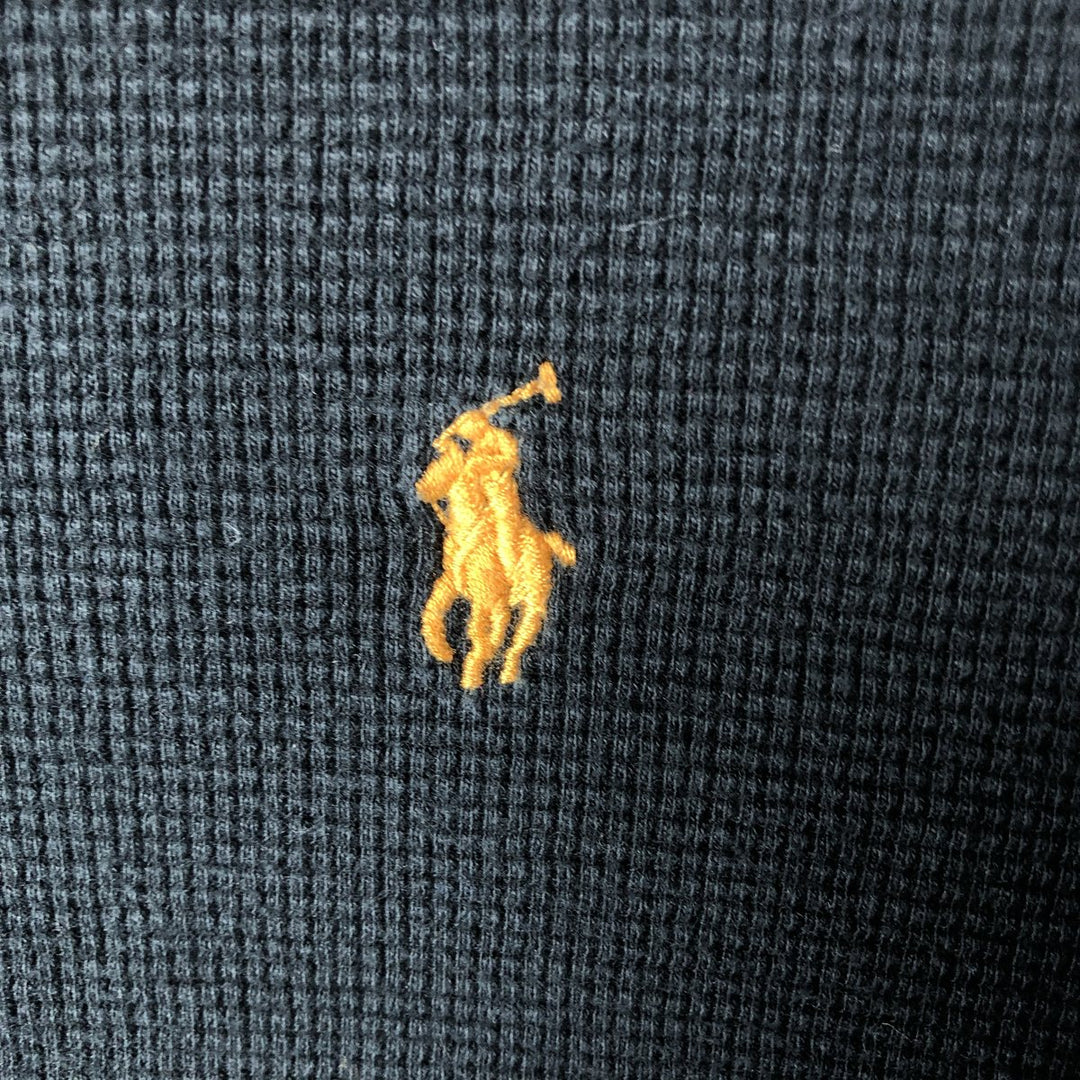 Ralph Lauren POLO RALPH LAUREN SLEEPWEAR Thermal Long T-shirt Waffle Men's L size cotton black type Vintage Second Hand