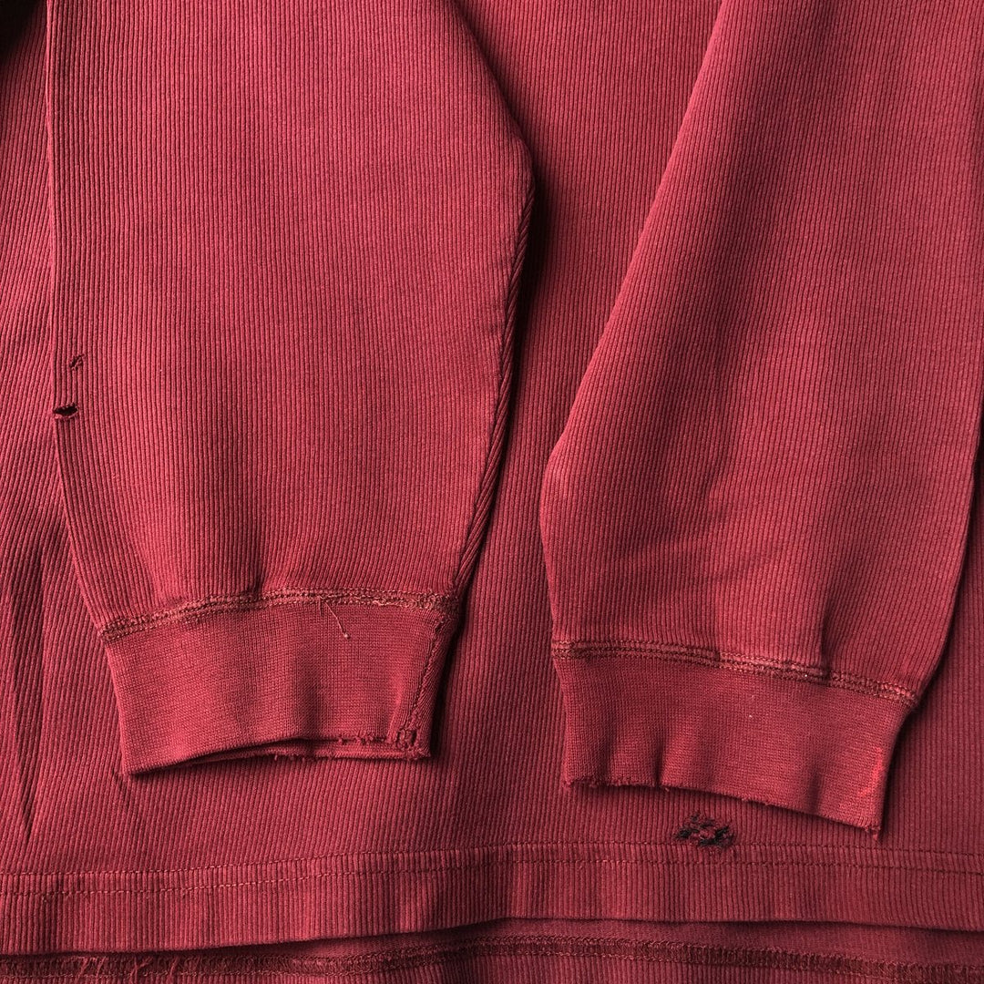 Ralph Lauren CHAPS Henley neck thermal long T-shirt, men's size L cotton wine-red Vintage Second Hand