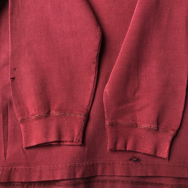 Ralph Lauren CHAPS Henley neck thermal long T-shirt, men's size L cotton wine-red Vintage Second Hand
