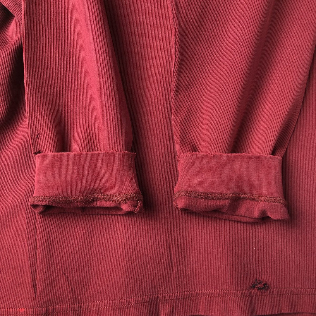 Ralph Lauren CHAPS Henley neck thermal long T-shirt, men's size L cotton wine-red Vintage Second Hand