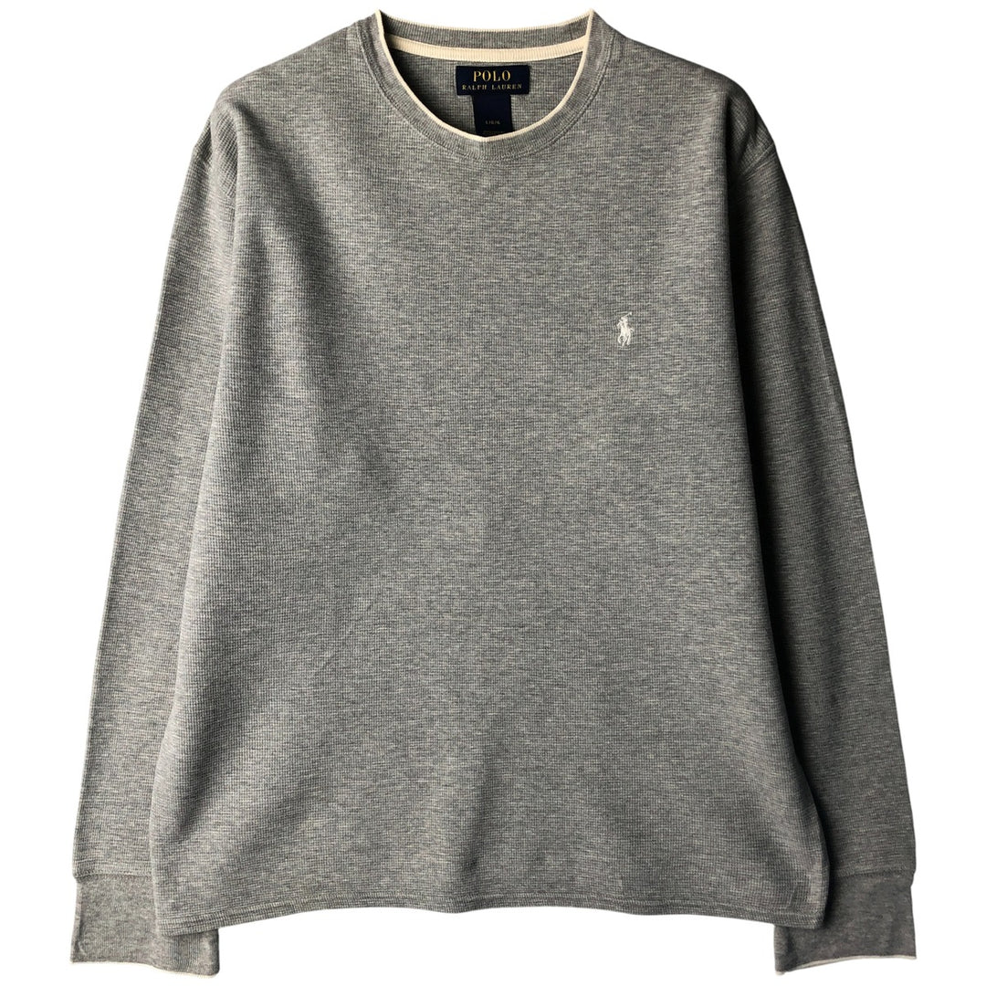 Ralph Lauren POLO RALPH LAUREN Thermal Ron T Waffle Men's L size cotton gray type Vintage Second Hand
