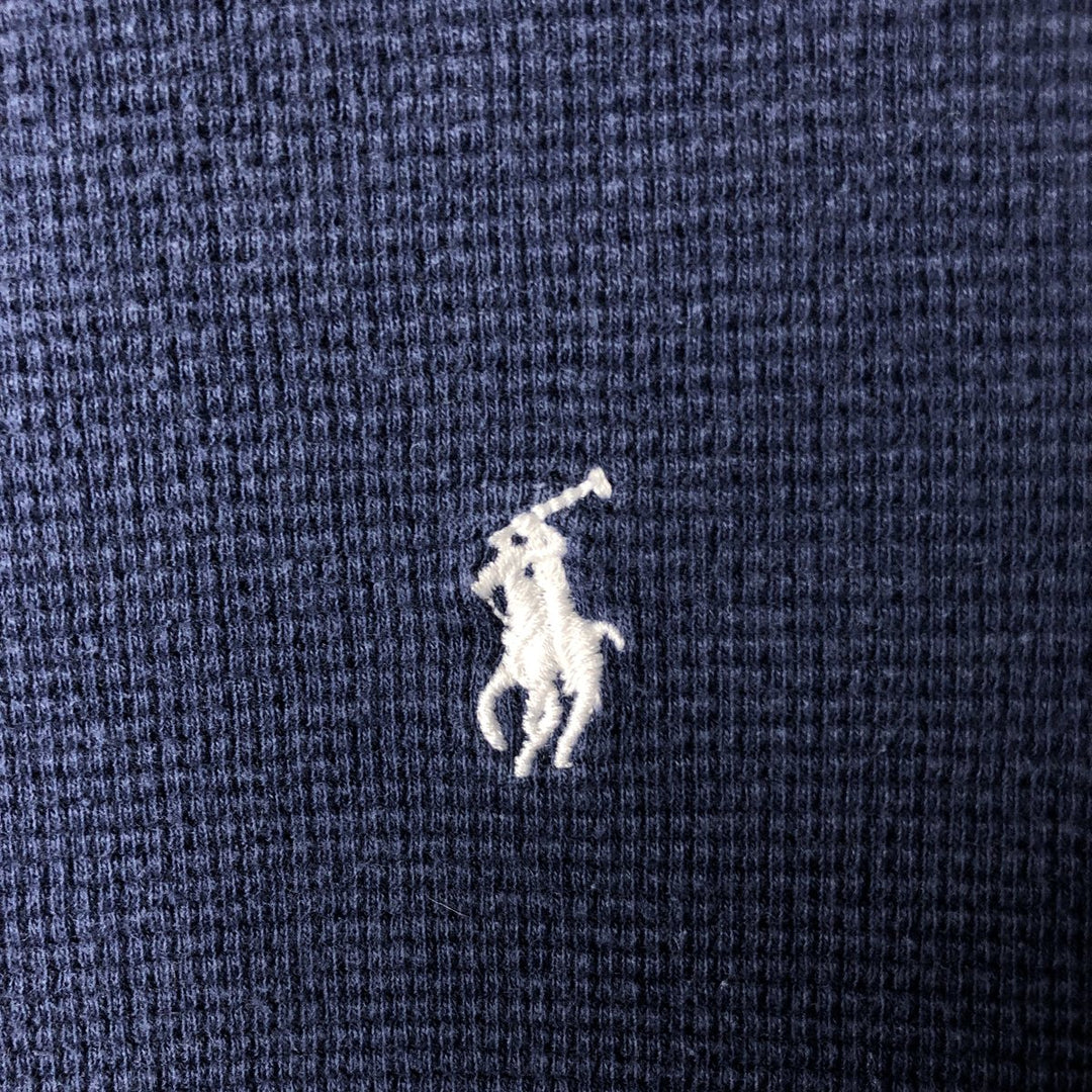 Ralph Lauren POLO RALPH LAUREN Thermal Ron T Waffle Men's L size cotton navy blue type Vintage Second Hand