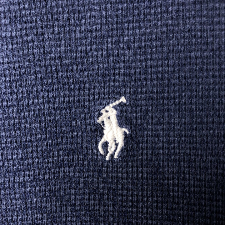 Ralph Lauren POLO RALPH LAUREN Thermal Ron T Waffle Men's L size cotton navy blue type Vintage Second Hand