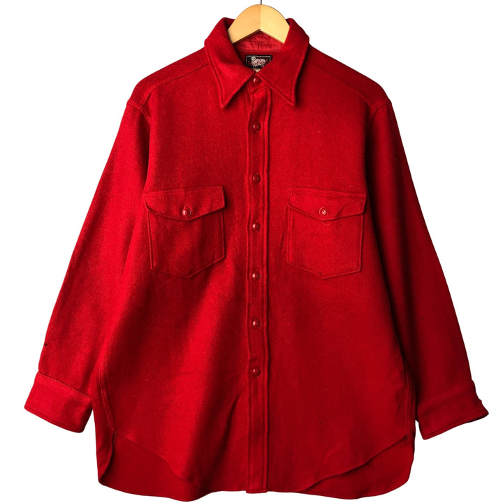 Vintage 1950'S Woolrich wool shirt, size L, men's cotton red type Vintage Second Hand
