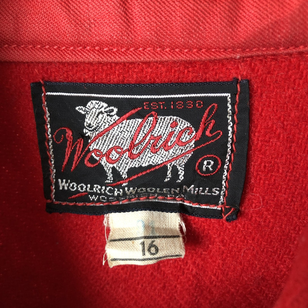 Vintage 1950'S Woolrich wool shirt, size L, men's cotton red type Vintage Second Hand