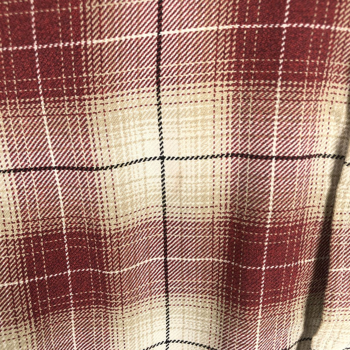 Vintage 90s-00'S St. John's Bay ombré check long-sleeve button-down light flannel check shirt, men's size L cotton red type Vintage Second Hand