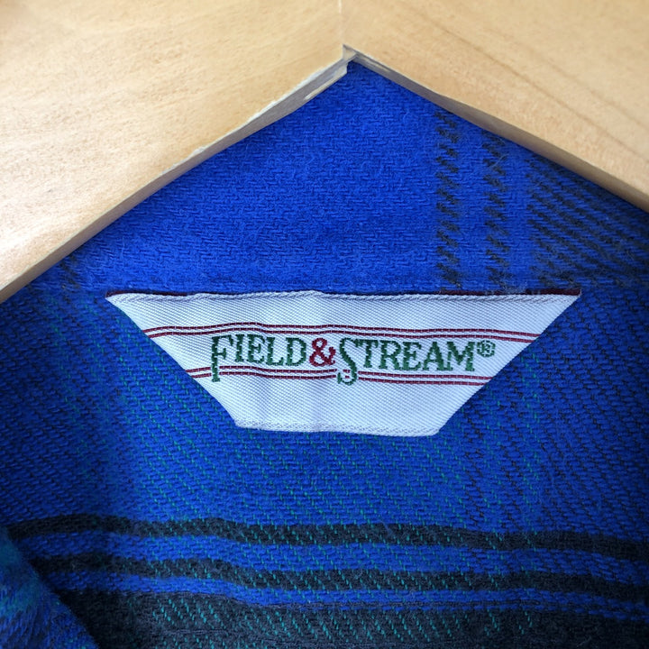 FIELD AND STREAM Long Sleeve Flannel Check Shirt, Men's Size M unclear blue type Vintage Second Hand