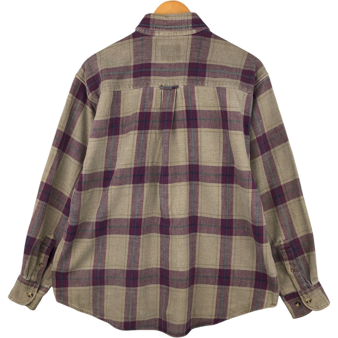 2000'S WOOLRICH Long Sleeve Flannel Check Shirt, Men's Size L cotton purple type Vintage Second Hand