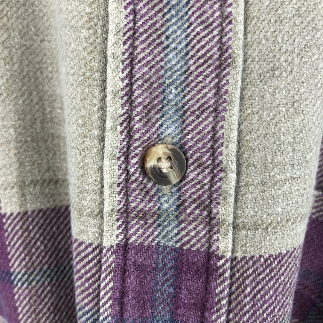 2000'S WOOLRICH Long Sleeve Flannel Check Shirt, Men's Size L cotton purple type Vintage Second Hand