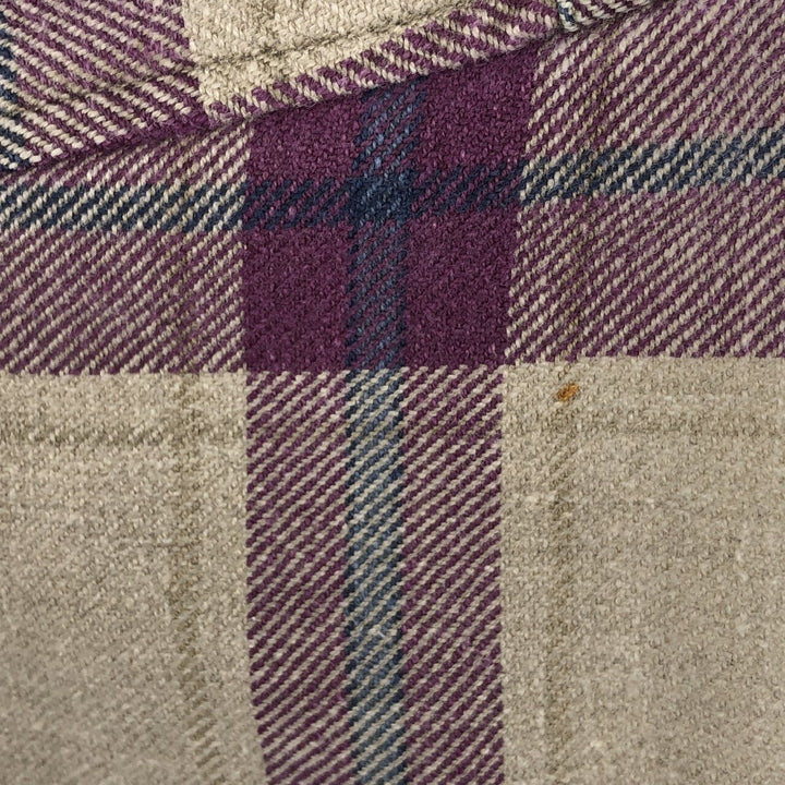 2000'S WOOLRICH Long Sleeve Flannel Check Shirt, Men's Size L cotton purple type Vintage Second Hand