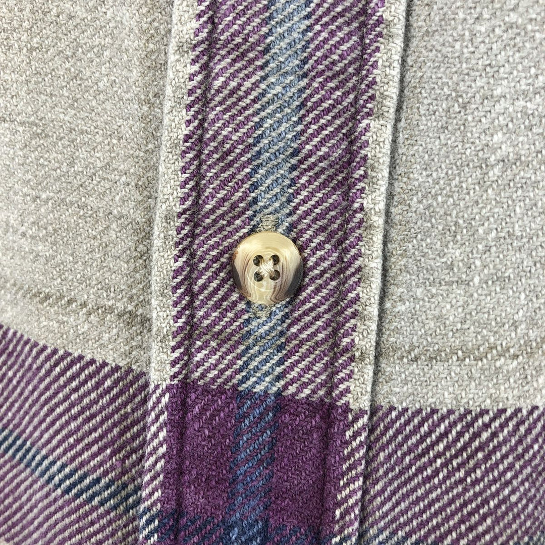 2000'S WOOLRICH Long Sleeve Flannel Check Shirt, Men's Size L cotton purple type Vintage Second Hand