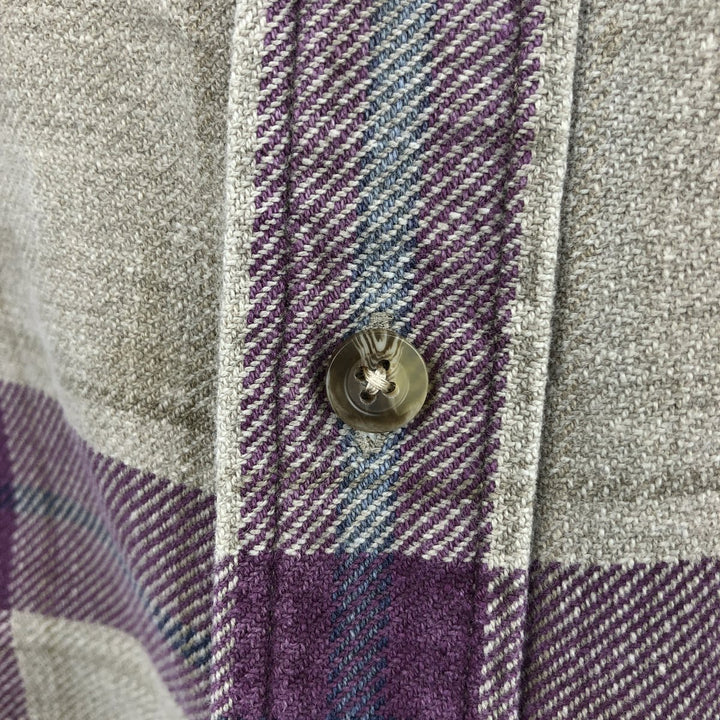 2000'S WOOLRICH Long Sleeve Flannel Check Shirt, Men's Size L cotton purple type Vintage Second Hand