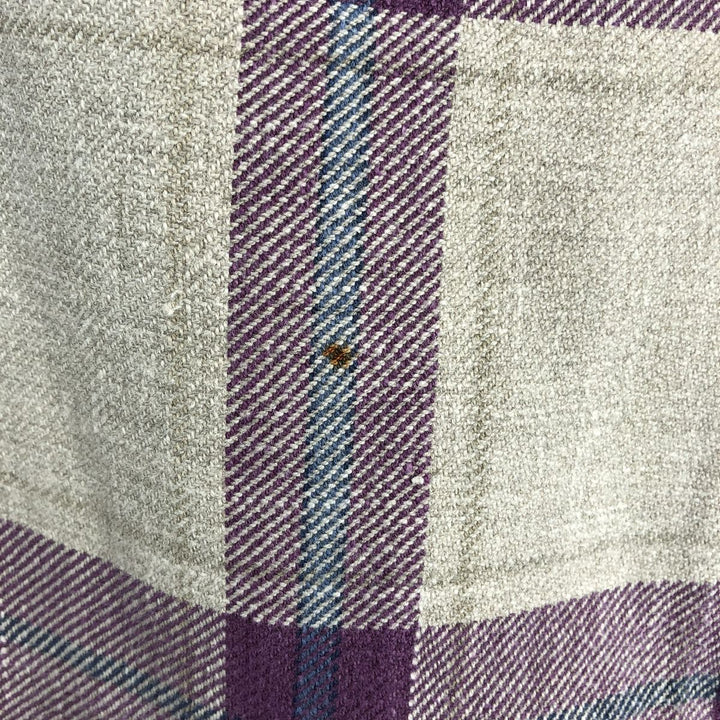 2000'S WOOLRICH Long Sleeve Flannel Check Shirt, Men's Size L cotton purple type Vintage Second Hand