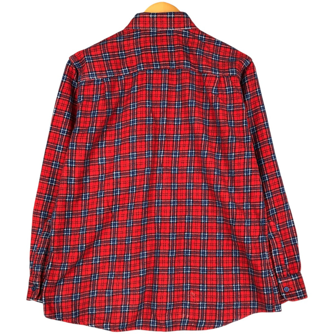 Vintage 80s-90'S Dickies Tartan Check Long Sleeve Printed Flannel Check Shirt, Men's Size L cotton red type Vintage Second Hand