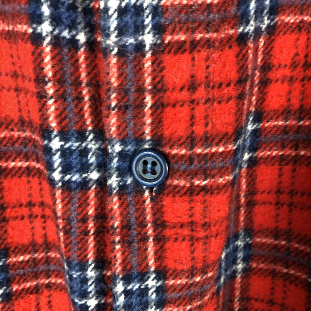 Vintage 80s-90'S Dickies Tartan Check Long Sleeve Printed Flannel Check Shirt, Men's Size L cotton red type Vintage Second Hand