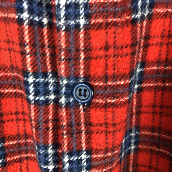 Vintage 80s-90'S Dickies Tartan Check Long Sleeve Printed Flannel Check Shirt, Men's Size L cotton red type Vintage Second Hand