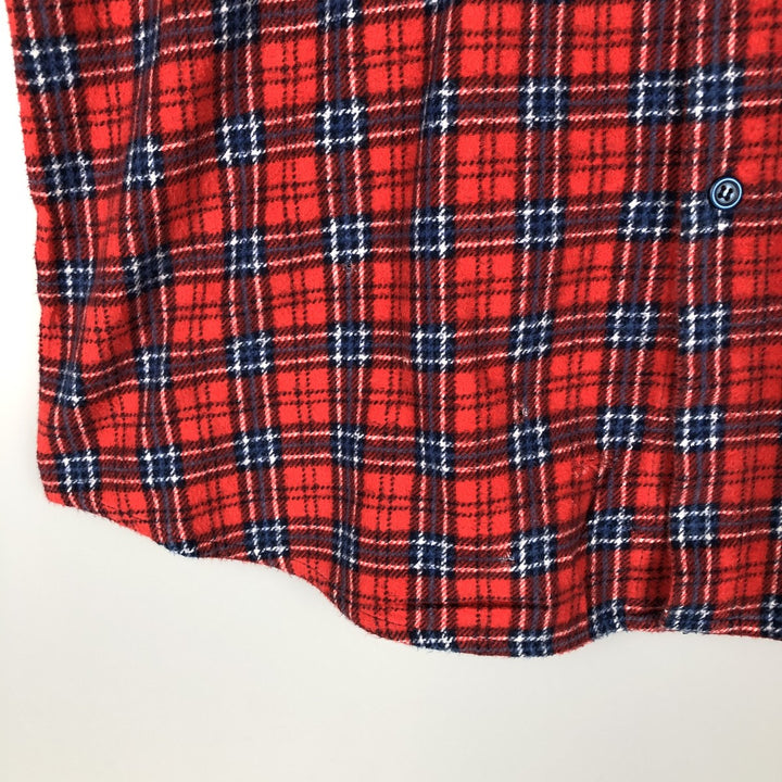 Vintage 80s-90'S Dickies Tartan Check Long Sleeve Printed Flannel Check Shirt, Men's Size L cotton red type Vintage Second Hand